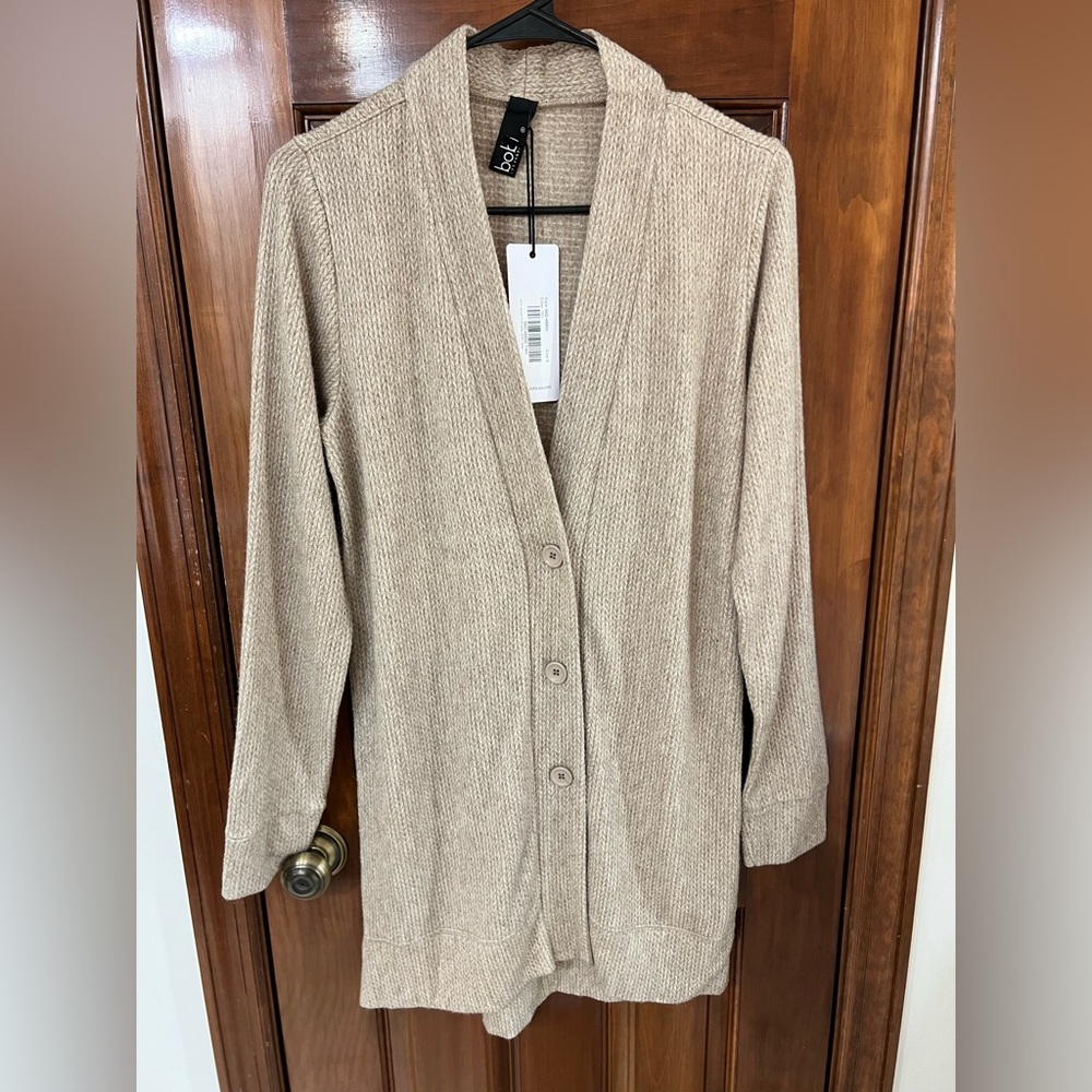 Bobi Los Angeles Taupe Cardigan Sweater